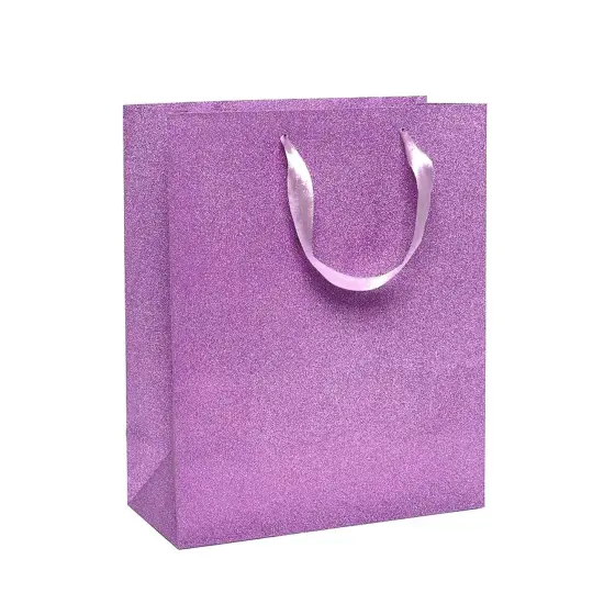Chic Glitter Grain Euro Totes 7'' x 3 7/8'' x 9 1/16'' for Stylish Packaging Pink {2}