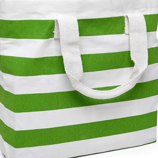 Reusable Stripe Tote Bag 17 5/16 '' x 4 1/4 '' x 14 '' Ideal for Retail {5}