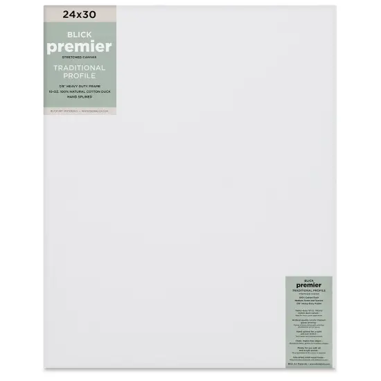 Blick Premier Stretched Cotton Canvas - Traditional Profile, Splined, 24" x 30" {1}
