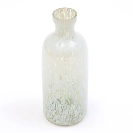 Decorative Ivory Splutter Glass Vase - 4X10 Inch {4}