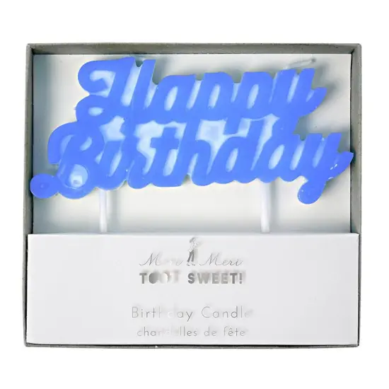 BLUE HAPPY BIRTHDAY CANDLE {1}