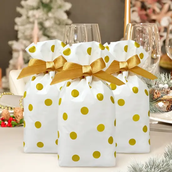 Wrapables Gold Dots Drawstring Treat Bags for Candy, Cookies, Treats, Gifts and Party Favors (50pcs) {5}