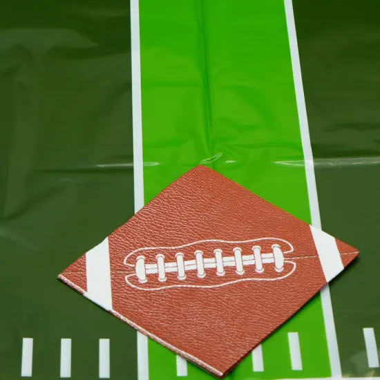 4E's Novelty 80 Pack Football Disposable Paper Napkins, Football Party Supplies {6}