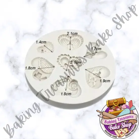 Love Hearts 7 Cavity SiliconeMold {3}