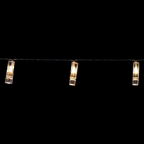 Northlight LED Clothes Pin Photo Holding String Light Set - 5' Clear Wire - 15ct {5}