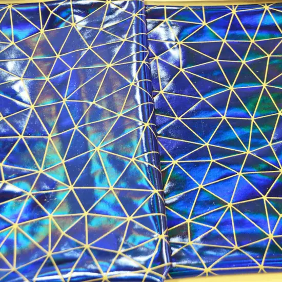 Geometric Mirror Stretch Spandex 58/60" Wide Dance Fabric Gold {6}