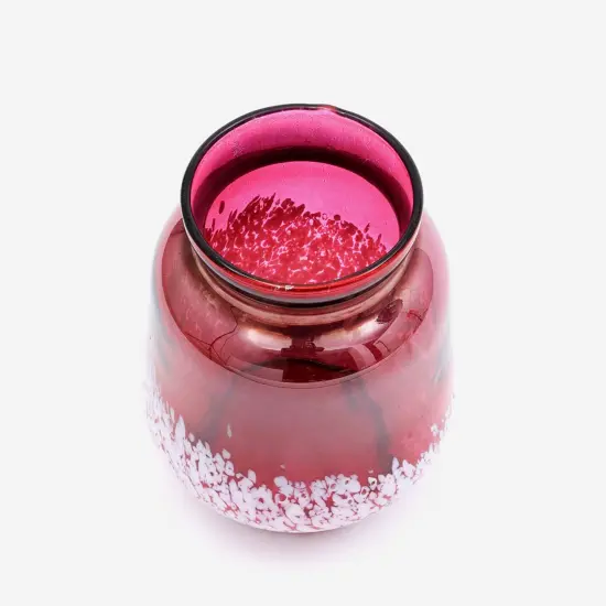 Decorative Ruby Lustre With Splutter Glass Vase-8" Inch Height {4}