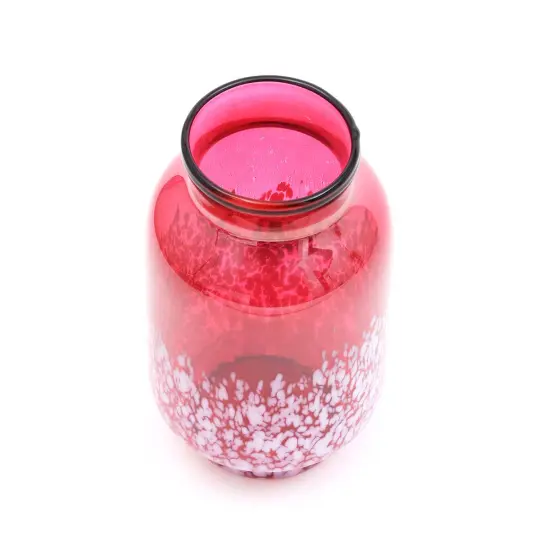 Decorative Ruby Lustre With Splutter Glass Vase- 7X12" {5}