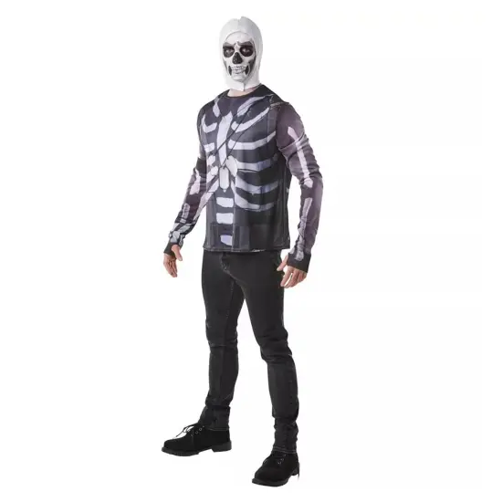 Fortnite Skull Trooper Adult Costume Top & Hood {1}
