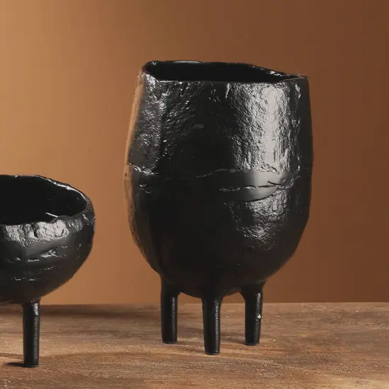 Decorative Footed Wabi Vase-6X8 Inch {1}