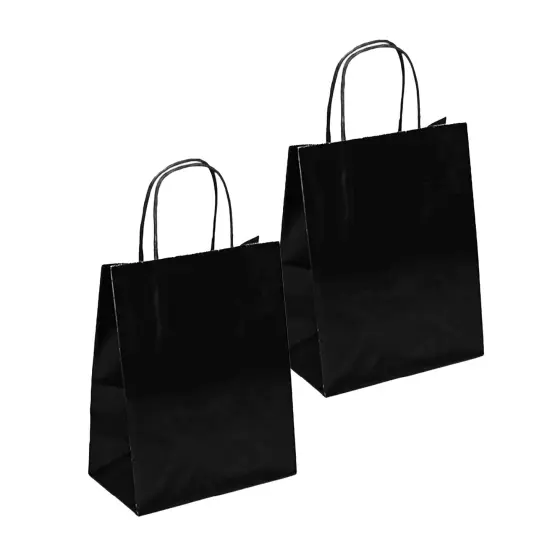 Glossy Merchandise Bags 16'' x 6'' x 13'' Black {2}