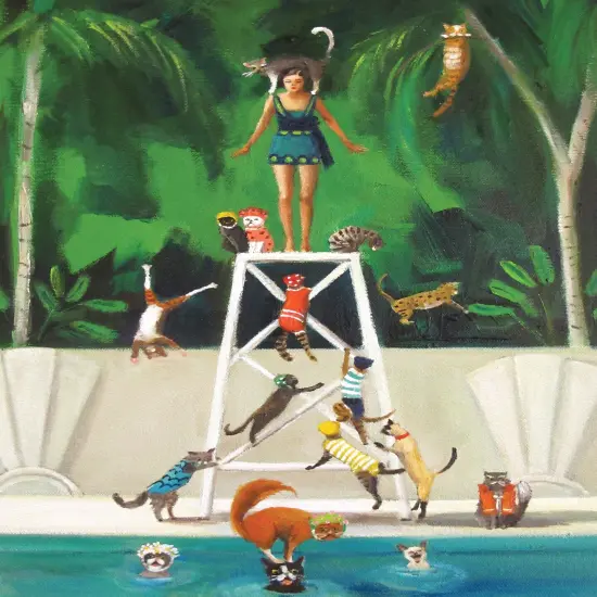 New York Puzzle Company Pool Kitties 1000 Piece Piece Jigsaw Puzzle {2}