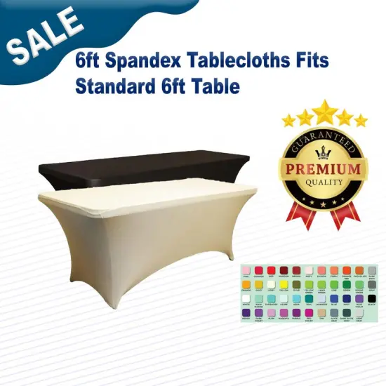 6ft Spandex Tablecloths Fits Standard 6ft Table {2}
