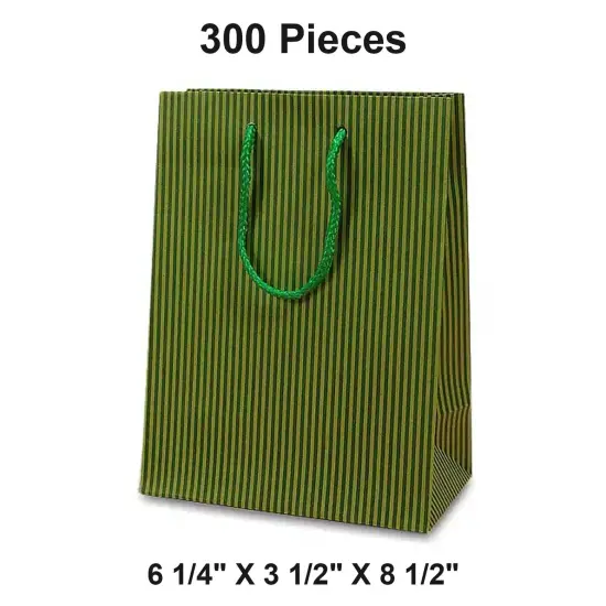 Wide Pinstripe Paper Euro Totes 6 1/4'' X 3 1/2'' X 8 1/2'' Trendy {1}