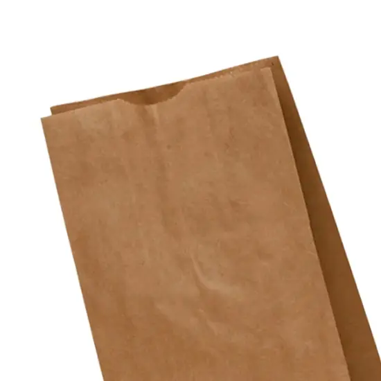 Kraft Paper Grocery Bags 4 1/4'' x 2 3/8'' x 8 3/16'' {5}