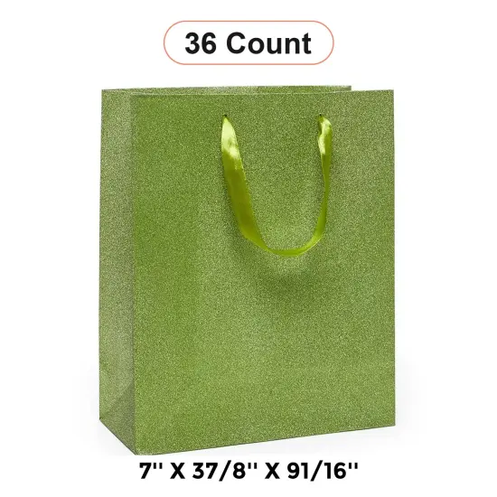 Durable Glitter Grain Euro Totes 7'' x 3 7/8'' x 9 1/16'' for Gifts Lime {1}