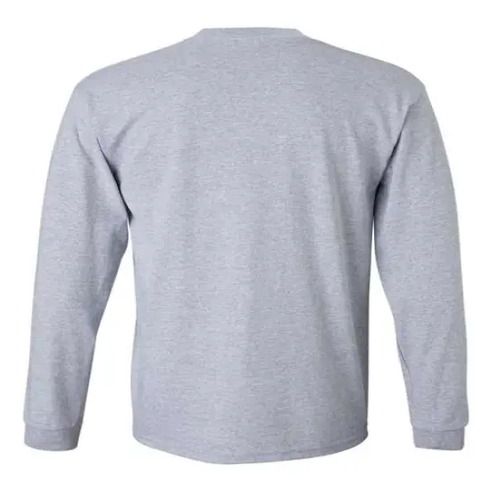 Gildan&reg; Cotton Long Sleeve Crew-Neck T-Shirt Sport Grey {2}