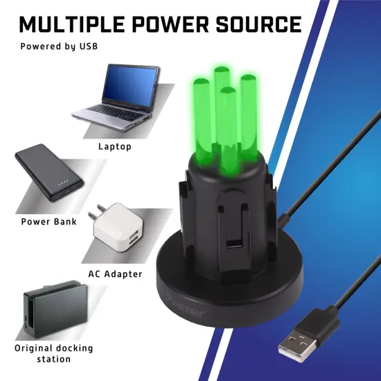 Charging Dock For Nintendo Switch and OLED Model Joy Con Controller, with LED Light Bar Indicator and Charging Cable Black {6}