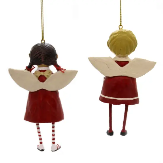 Lori Mitchell 4.0 Inch Tree Trimming Ornaments Christmas Tree Ornament Set , Christmas Decor Angels Wings Red {2}
