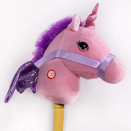 PonyLand Pink Unicorn Stick Horse with Sound Toy 28 Inch {4}