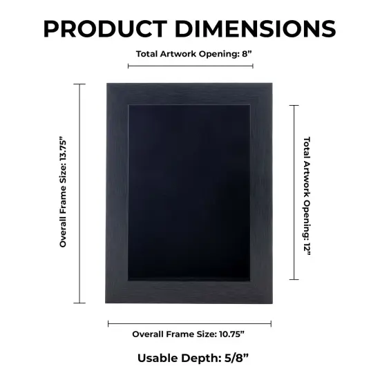 Elegant Charcoal Wood Shadow Box Frame with Acrylic Front - Black Suede Backing, 30 Sizes {1}