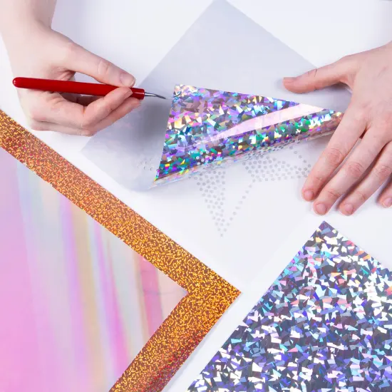 Siser&reg; Holographic Heat Transfer Vinyl, 11.8" x 60" Orange {3}