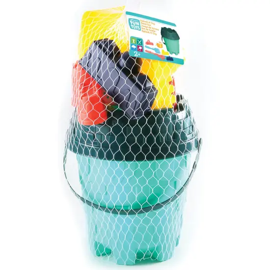 Nothing But Fun Toys: Splash N' Dig Sand Set - Beach & Water Play, Bucket, 3 Castle Mold Toys, Sifter, Rake, Shovel, Watering Pail, Kids & Toddlers 2+ {3}