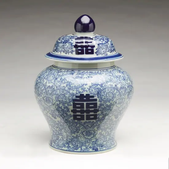 AA Importing 59759 18 Inch Blue & White Ginger Jar {1}