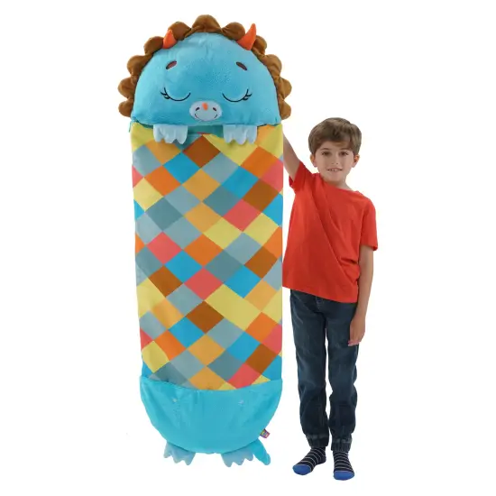 Happy Nappers: Pillow & Sleepy Sack: Medium - Triceratops Timmy - 54 x 20", 2-In-1: Plush Dinosaur Opens Into Sleeping Bag, Soft, Play & Nap, Kids 3+ {6}