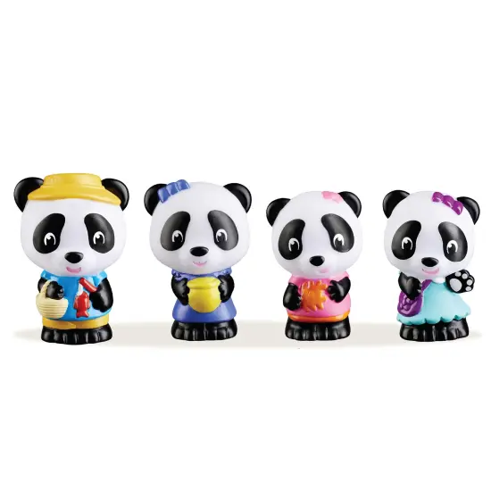 Timber Tots: Panda Family - 4 Character Set, Bear Toy Figurines, 1.75-2" Animal Miniatures w/ Unique Details, Nature Playset, Kids & Toddlers 18Mo+ {3}