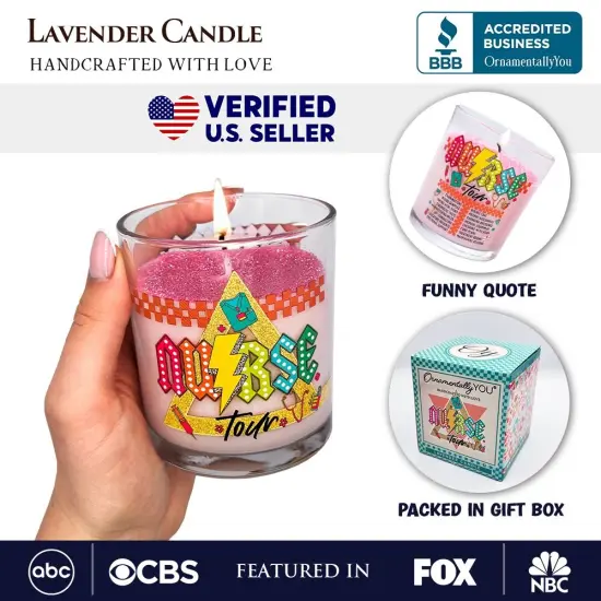 Nurse Tour Candle, Cute RN Nursing Lavender Scented Gift {3}