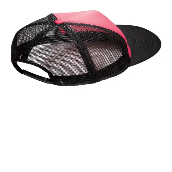 District&reg; Flat Bill Snapback Trucker Cap Neon Pink {2}