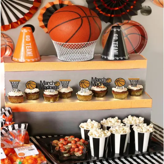 24Pcs Basketball Cupcake Toppers for Basketball Party Decorations, Basketball March Madness Cupcake Toppers, Basketball Theme Birthday Party Decorations {4}