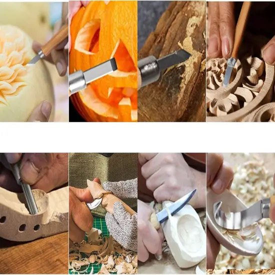 22-in-1 Wood Carving Tools Kit With 11 Wood Carving Knives & 4 Basswood Blocks, Cut Resistant Gloves & Accessories, Perfect for Beginners {5}