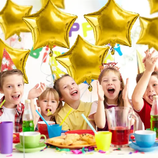 Star Balloons, 18 Inch Foil Balloons, 10 PCS Star Balloons Foil, Gold Star Foil Balloons Set Mylar Balloons Gold Balloons Star for Birthday Party Anniversary Wedding Baby Shower New Year Decorations {2}