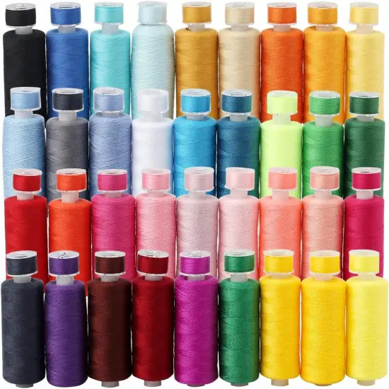72Pcs Bobbins Sewing Threads Kit 36 Colors 500 Yards Sewing Polyester Thread Spools with 36Pcs Same Color Prewound Bobbins for Hand Sewing DIY Emergency Travel Sewing Machine Use {4}