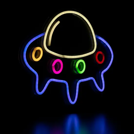 Northlight LED Spaceship Neon Lighted Wall Art - 16" White {5}