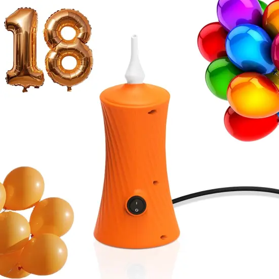 Electric Air Balloon Pump, Portable Long Animal Balloon Pump Electric Blower Machine Blue/Orange/Pink 110-120V 30W Balloon Electric Pump Inflator for Party/Wedding/Birthday Decorations {5}