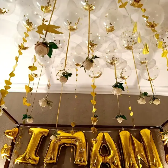 Gold Confetti Latex Party Balloons - 60 Pack 12 inch Helium Gold Confetti Balloons for Wedding Graduation Baby Shower Birthday Party Decorations {5}