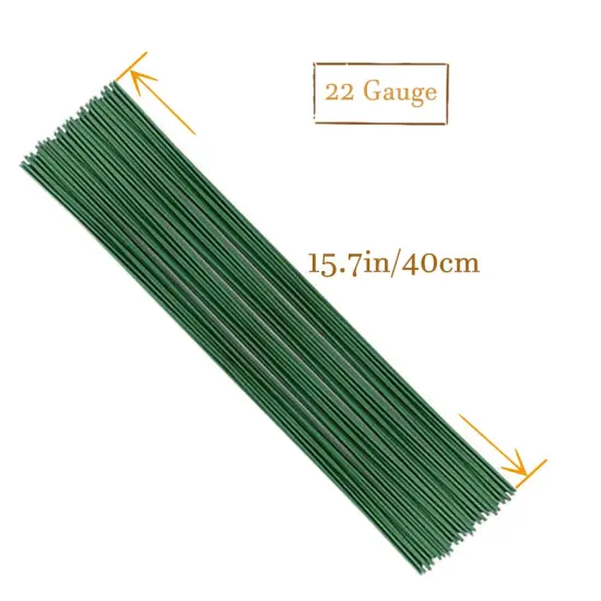 200 Pcs 22 Gauge Floral Stem Wire,16 Inch Dark Green Floral Wire,Artificial Flower Arrangements Florist Flower Wire Stems for Crafts,Bouquet Stem Wrapping,Wreath Making Supplies {4}