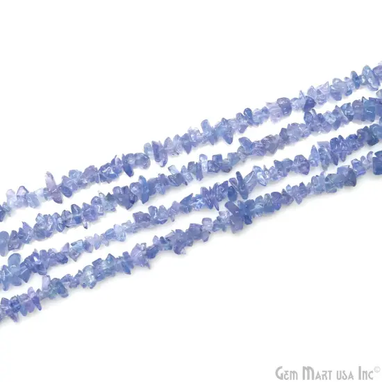 Tanzanite Chip Beads, 34 Inch, Natural Chip Strands, Drilled Strung Nugget Beads, 3-7mm, Polished, GemMartUSA (CHTZ-70001) {5}