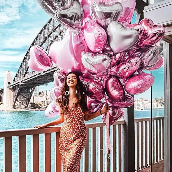 60 PCS Heart Shape Foil Balloons, 10 Inch Pink & Silver Heart Foil Balloons Mylar Heart Shaped Balloons Heart Balloons Aluminum Foil Balloons for Valentine Day Birthday Engagement Wedding {3}
