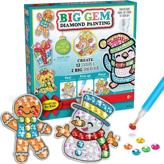 Big Gem Diamond Painting Kit: Holiday Stickers and Suncatchers - Diamond Painting Kits and Christmas Gifts, Christmas Crafts for Girls and Boys, Kids Gifts for Ages 6-8+ {1}