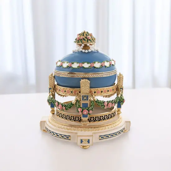 1907 Love Trophies Egg (Cradle with Garlands) Musical Royal Easter Egg {3}