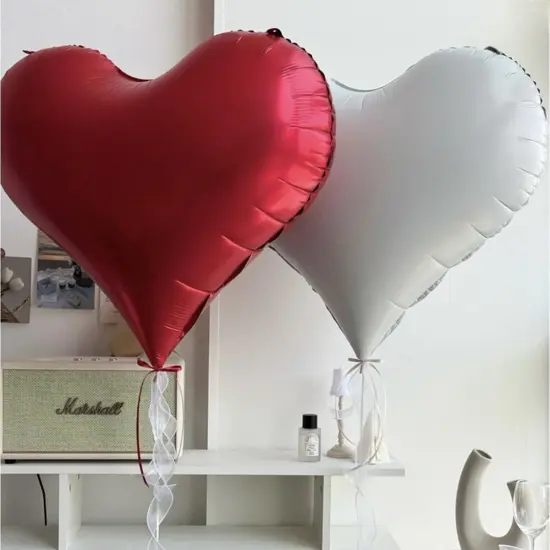 20 Inch Red Heart Mylar Foil Balloons 6 Pcs Large Red Heart Aluminum Foil Helium Balloons for Girls Women Birthday Bridal Engagement Wedding Anniversary Baby Shower Party Decorations {2}