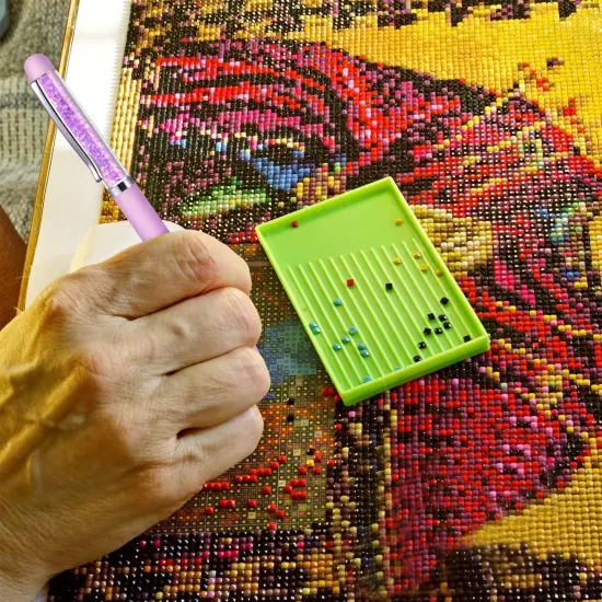 4 Pieces Diamond Painting Drill Pen DIY 5D Diamond Painting Point Drill Pen Nail Point Pen for DIY Nail Craft Sewing Children's Handicraft Point Drill Tools, 4 Colors {5}