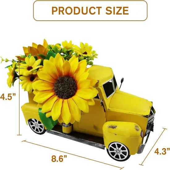 Yellow Farmhouse Car with Light Tiered Tray {2}