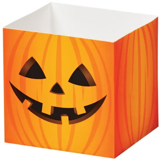 Pack/6: Halloween Pumpkin Square Party Favor Box - 3-3/4 x 3-3/4 x 3-3/4" {1}