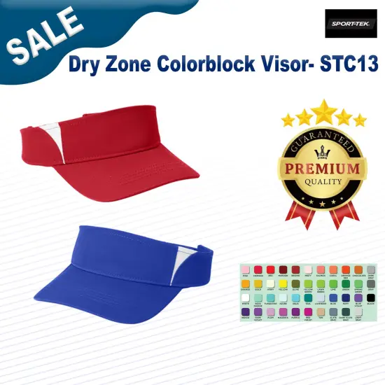 Sport-Tek&reg; Dry Zone Colorblock Visor True Navy/ Gold {2}