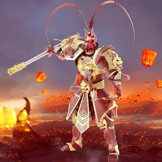 Piececool 3D Metal Puzzles Wukong Figure Model Kits, The Monkey King Models Building Kit for Kids, Brain Teaser DIY 3D Metal Model Kits for Kids Students, 166 Pcs {5}